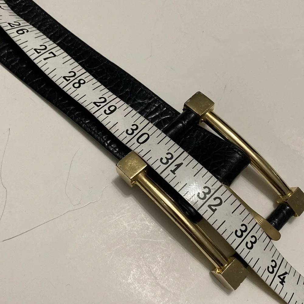 Black WIDE Belt with Croc design and Gold Buckle - Picture 9 of 14